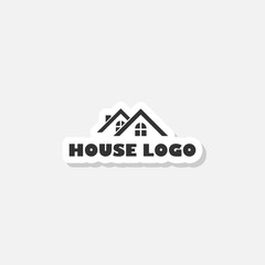 House logo sticker isolated on white