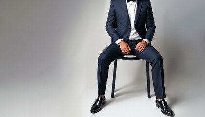 A man without a head in a suit. Ideal as a banner, wallpaper, design or header. 
