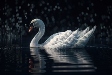 A graceful and majestic swan on a lake. Generative AI