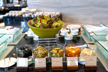 A picture of a buffet breakfast at five-star Vinpearl hotel in Ha Tinh city, Ha Tinh province, Vietnam