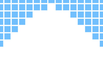 青色のブロック模様の壁紙フレーム素材(透過)