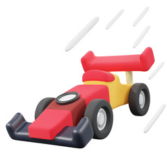 3d render minimal formular car stylized