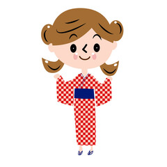 浴衣を着た女の子のイラスト