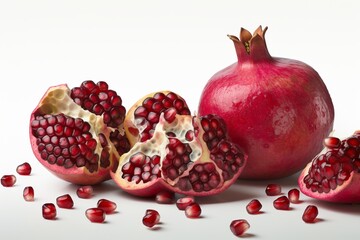 Ripe and halved pomegranate