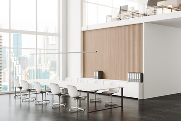 White and wooden meeting room in Kuala Lumpur