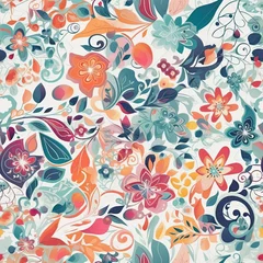 Digitales Papier. Blumen nahtloses Muster. Blumen Hintergrund. Frühling digitales Papier. Florales digitales Papier. Delicate floral seamless pattern. AI generated. © Gogi