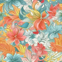 Digitales Papier. Blumen nahtloses Muster. Blumen Hintergrund. Frühling digitales Papier. Florales digitales Papier. Delicate floral seamless pattern. AI generated. © Gogi