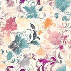 Digitales Papier. Blumen nahtloses Muster. Blumen Hintergrund. Frühling digitales Papier. Florales digitales Papier. Delicate floral seamless pattern. AI generated. © Gogi
