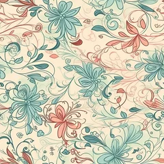 Digitales Papier. Blumen nahtloses Muster. Blumen Hintergrund. Frühling digitales Papier. Florales digitales Papier. Delicate floral seamless pattern. AI generated. © Gogi