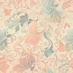 Obraz premium Delicate floral seamless pattern with a glossy finish. AI generated.