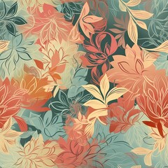 Delicate floral seamless pattern with a glossy finish. AI generated.