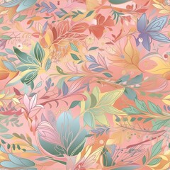 Delicate floral seamless pattern with a glossy finish. AI generated.