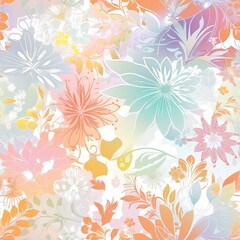 Delicate floral seamless pattern with a glossy finish. AI generated.