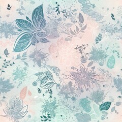 Delicate floral seamless pattern with a glossy finish. AI generated.