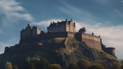 Fototapeta na wymiar Great Britain Edinburgh Castle photorealistic 