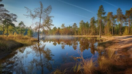 Fototapeta na wymiar Lithuania Zemaitija National Park photorealistic