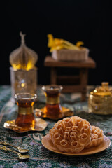 food and tea for breakfasting served on the table