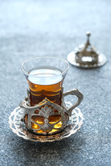 turkish tea on the table, ramadhan concept