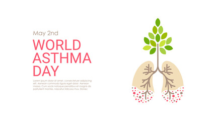 world asthma day banner template - obrazy, fototapety, plakaty