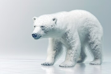 Obraz na płótnie Canvas A fluffy white polar bear on an ice floe Generative AI