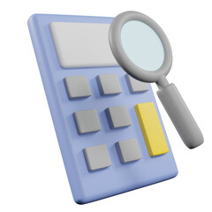 3D rendering stationary calculator isolated