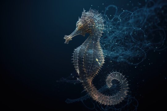 A graceful and elegant seahorse floating in the ocean. Generative AI