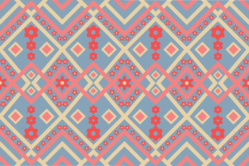 Geometric retro colors ethnic oriental pattern traditional Design for background,carpet,wallpaper,clothing,wrapping,fabric,Vector illustration.embroidery style.