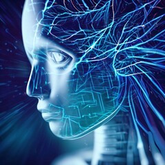 Deep learning artificial intelligence illustration