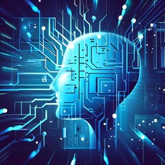 Deep learning artificial intelligence illustration