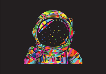 vector illustrations hand drawn astronaut pop art colorful © Borhan