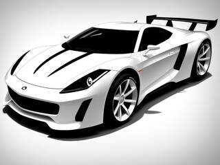 Concept drawing of a sports car. Generative AI