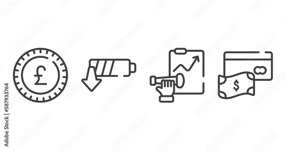 Canvas Prints digital payment outline icons set. thin line icons sheet included pound sterling, low energy, forecast, savings vector.