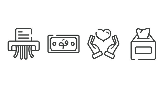 blockchain outline icons set. thin line icons sheet included ingots, rewards, anonymous, aorithm vector.