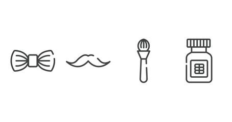 wellness and spa outline icons set. thin line icons sheet included elegante, moustaches, make, proteins vector.