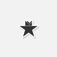 King Star Sticker Icon isolated on white