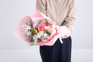 bouquet of flowers　花束をもらう