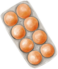 Eggs on panel watercolor