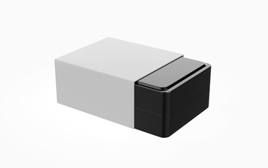 Case In Kraft Box Mockup Isolated On White Background. 3d illustration