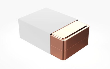 Case In Kraft Box Mockup Isolated On White Background. 3d illustration