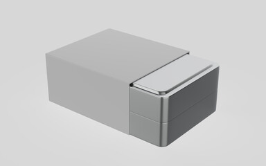 Case In Kraft Box Mockup Isolated On White Background. 3d illustration