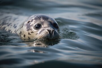 Fototapeta premium A sleek and graceful Grey Seal swimming in the ocean, showing off its sleek and graceful nature. Generative AI