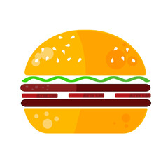 burger, hamburger - vector icon