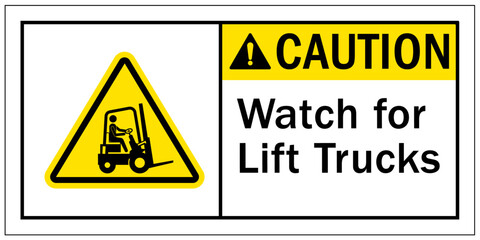 Watch for forklift safety sign and labels