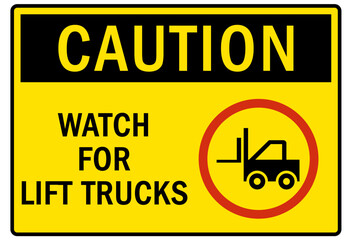 Watch for forklift safety sign and labels