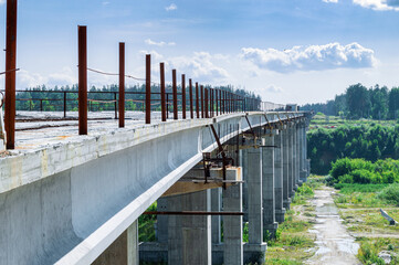 Big Reinforced Concrete Bridge Under Construction