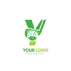 Letter Y Initial Stick Golf Logo Design Vector Icon Graphic Emblem Illustration