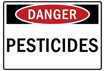 Pesticide chemical hazard sign and labels