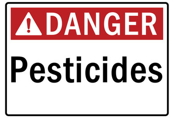 Pesticide chemical hazard sign and labels