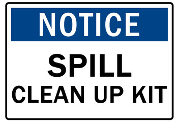 Pesticide chemical hazard sign and labels spill clean up kit