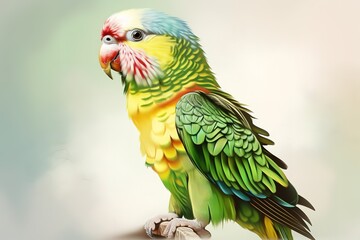 A talkative and social parakeet chirping and singing, chirping and singing to communicate with its owner or other birds. Generative AI